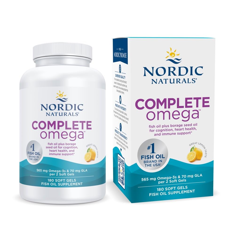 Nordic Naturals frasco frontal mostrando 90 cápsulas, confianza y pureza