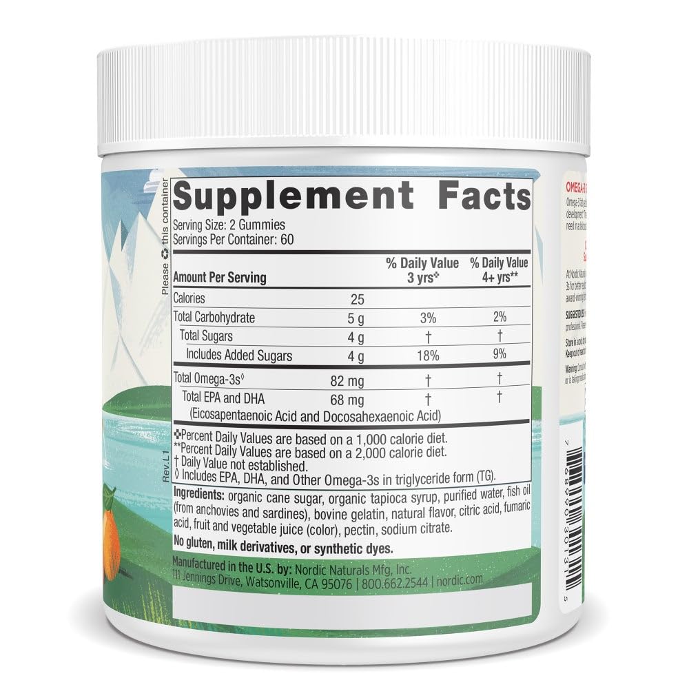 Nordic Naturals close-up de textura de gomita que muestra suavidad y sabor