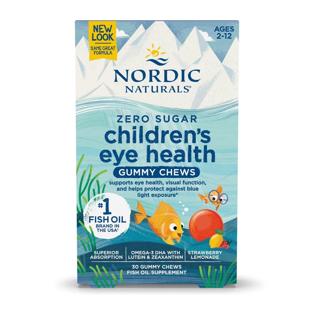 Nordic Naturals caja frontal mostrando beneficios visuales y sin azúcar