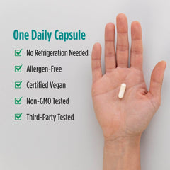 Nordic Naturals envase abierto con cápsulas que indica cantidad y dosis