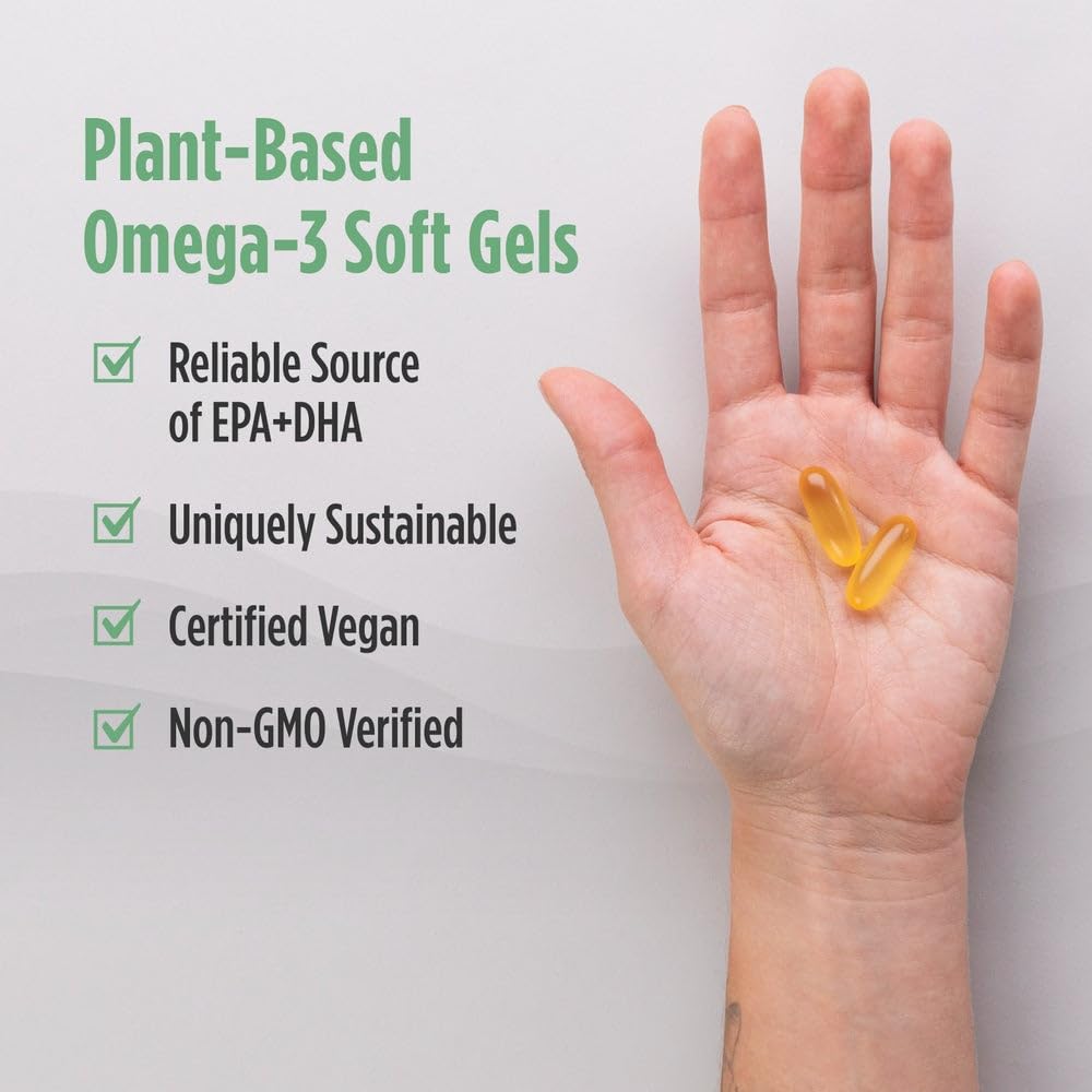 Nordic Naturals frasco abierto con 60 cápsulas, visual de cantidad exacta