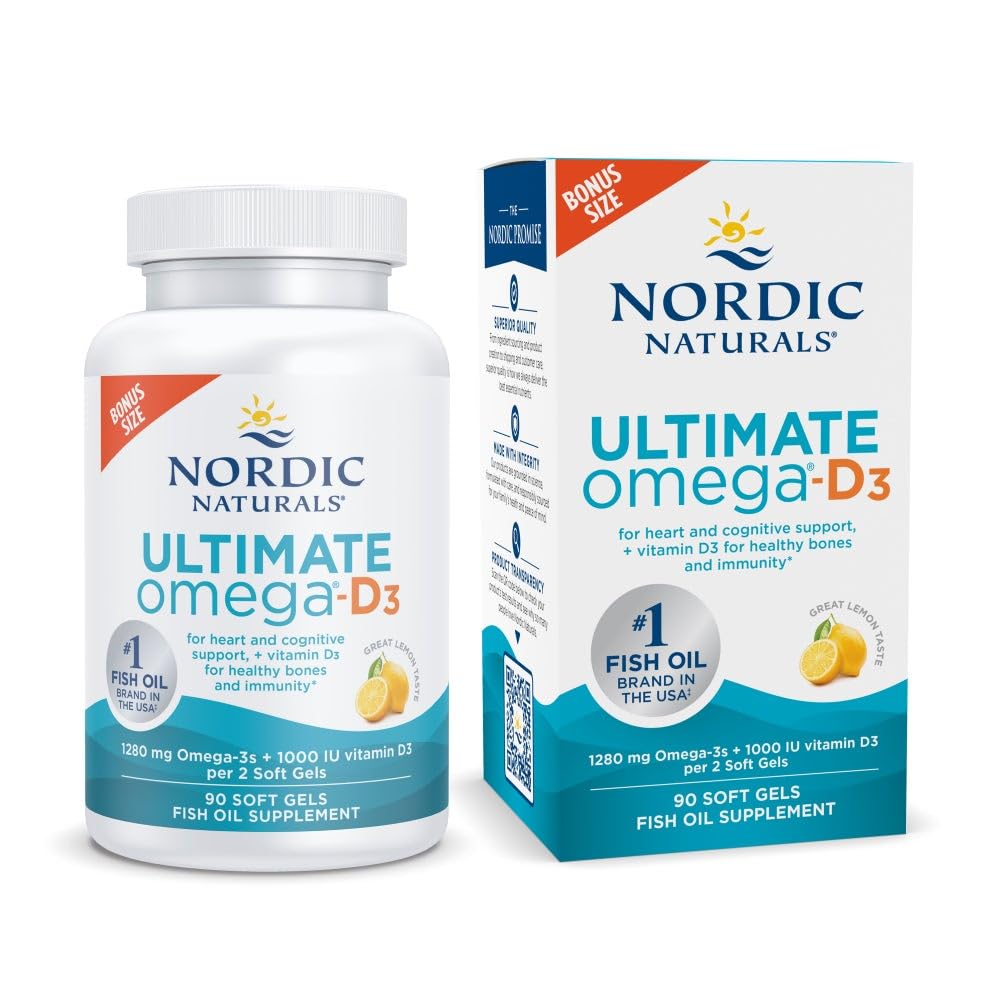 Nordic Naturals frasco frontal con cápsulas, presentación clara y confianza
