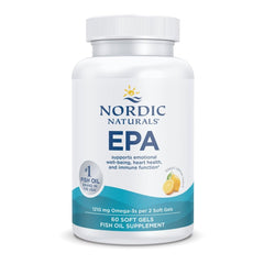 Nordic Naturals envase frontal mostrando 60 soft gels y beneficio de apoyo