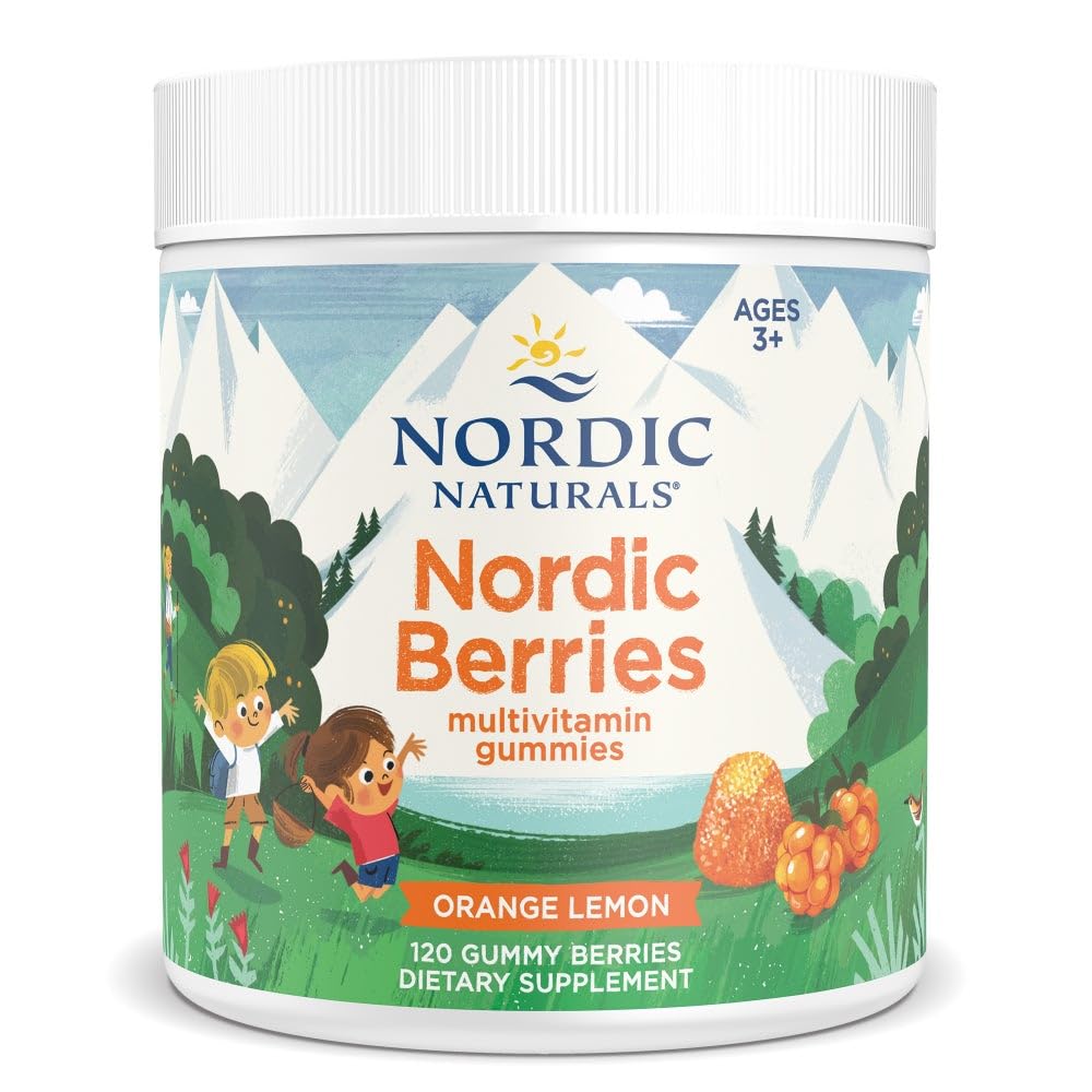 Nordic Naturals frasco frontal mostrando 120 gomitas con información clara