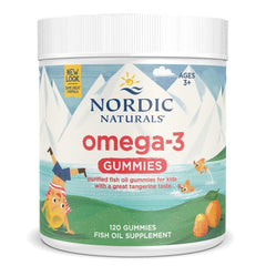 Nordic Naturals frasco frontal mostrando 120 gomitas y etiqueta clara