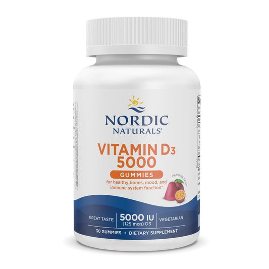 Nordic Naturals frasco frontal mostrando la etiqueta y dosis clara