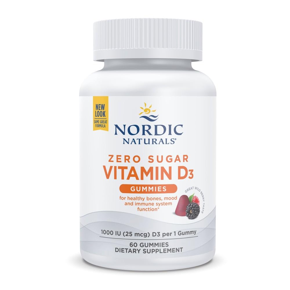 Nordic Naturals frasco frontal mostrando el envase y beneficios diarios