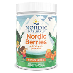 Nordic Naturals frasco frontal mostrando 200 gomitas y etiqueta clara