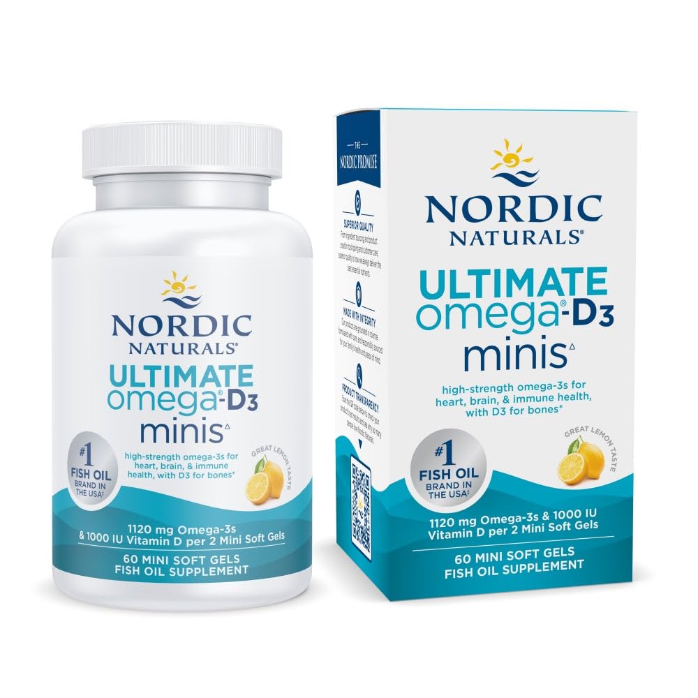 Nordic Naturals frente del empaque mostrando marca y beneficios