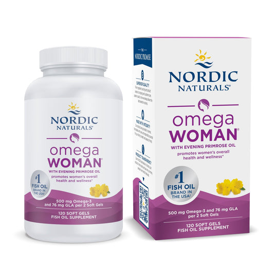 Nordic Naturals frente del envase mostrando 120 cápsulas y confianza