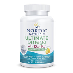 Nordic Naturals frente del envase mostrando beneficio vegano y pureza