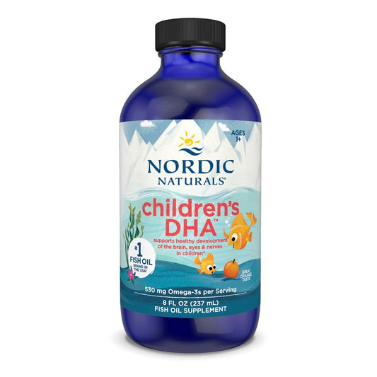 Nordic Naturals envase frontal Children’s DHA muestra claridad y confianza