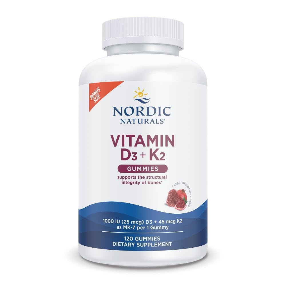 Nordic Naturals frente del envase que muestra 120 gomitas y beneficios claros
