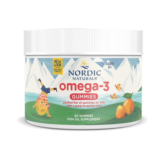 Nordic Naturals envase frontal mostrando 60 gominolas, fácil identificación y confianza