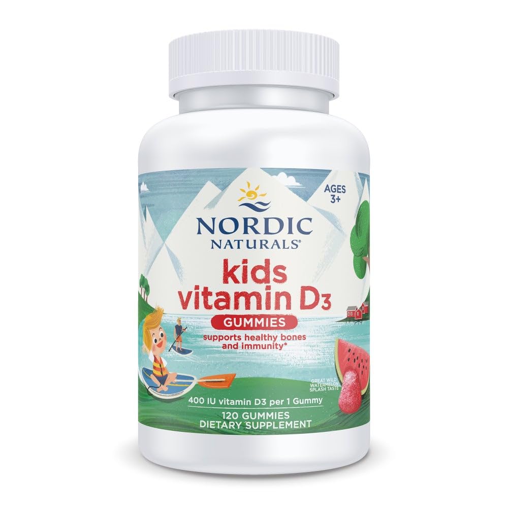 Nordic Naturals frasco frontal con gomitas sandía beneficios para niños