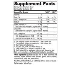 Nordic Naturals primer plano de textura de gomitas, aspecto apetitoso