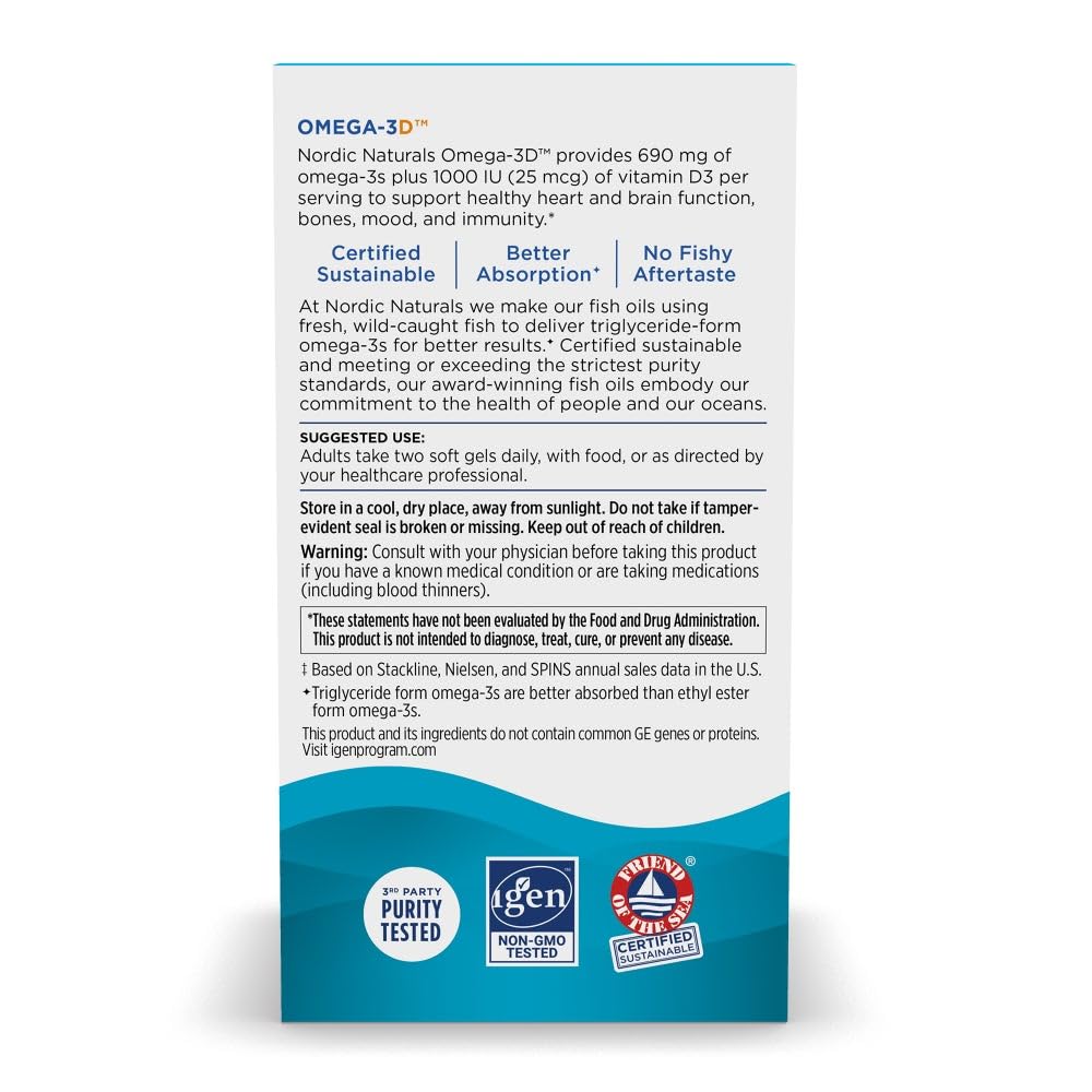 Nordic Naturals sello de pesca sostenible y pruebas de pureza
