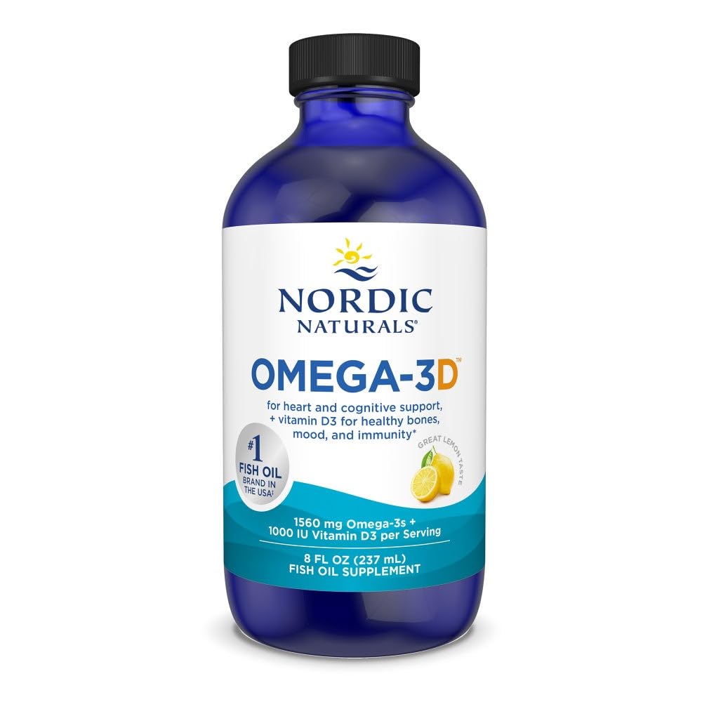 Nordic Naturals botella frontal mostrando etiqueta clara y dosis