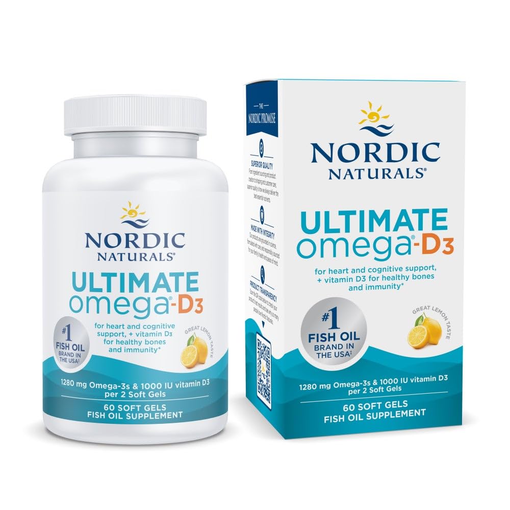 Nordic Naturals paquete delantero mostrado, claro y informativo, confianza de marca