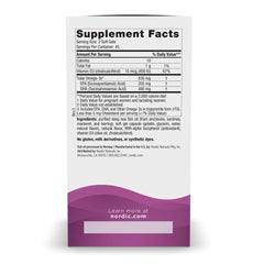 Nordic Naturals cápsulas masticables detalladas, fácil ingestión y sabor