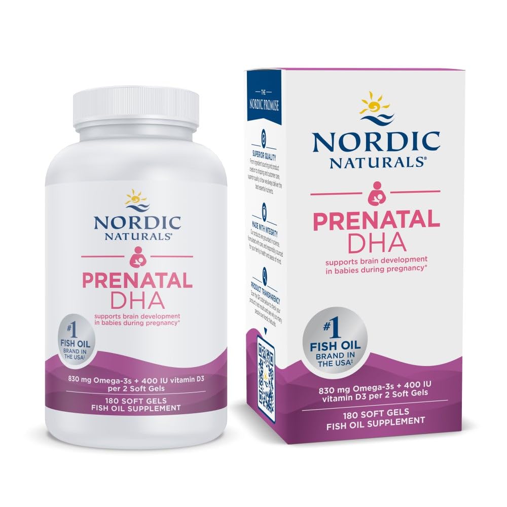 Nordic Naturals bote frontal mostrando la presentación y beneficio de DHA