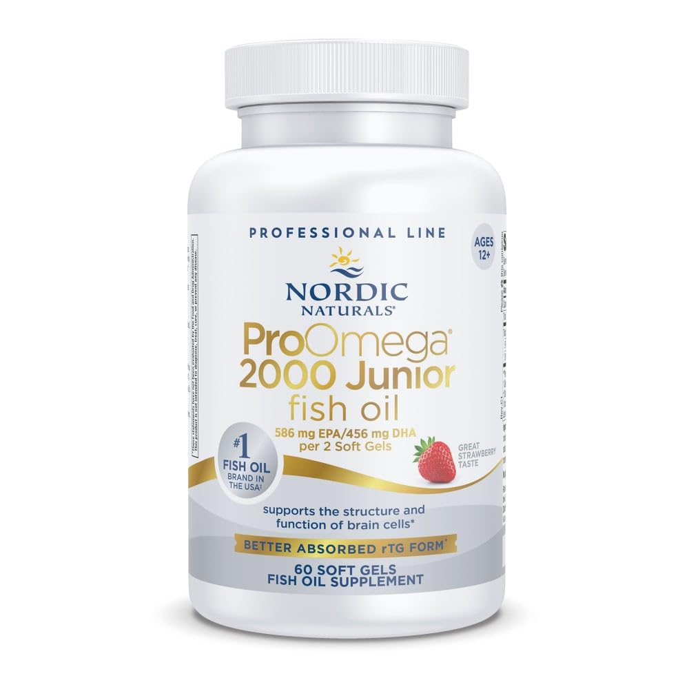Nordic Naturals envase frontal mostrando 60 geles y beneficio de sabor