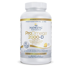 Nordic Naturals frasco frontal ProOmega 2000‑D, visibilidad clara y confianza