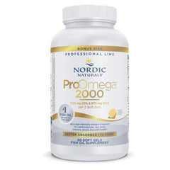 Nordic Naturals frasco frontal que muestra ProOmega-3 y beneficio de alta concentración