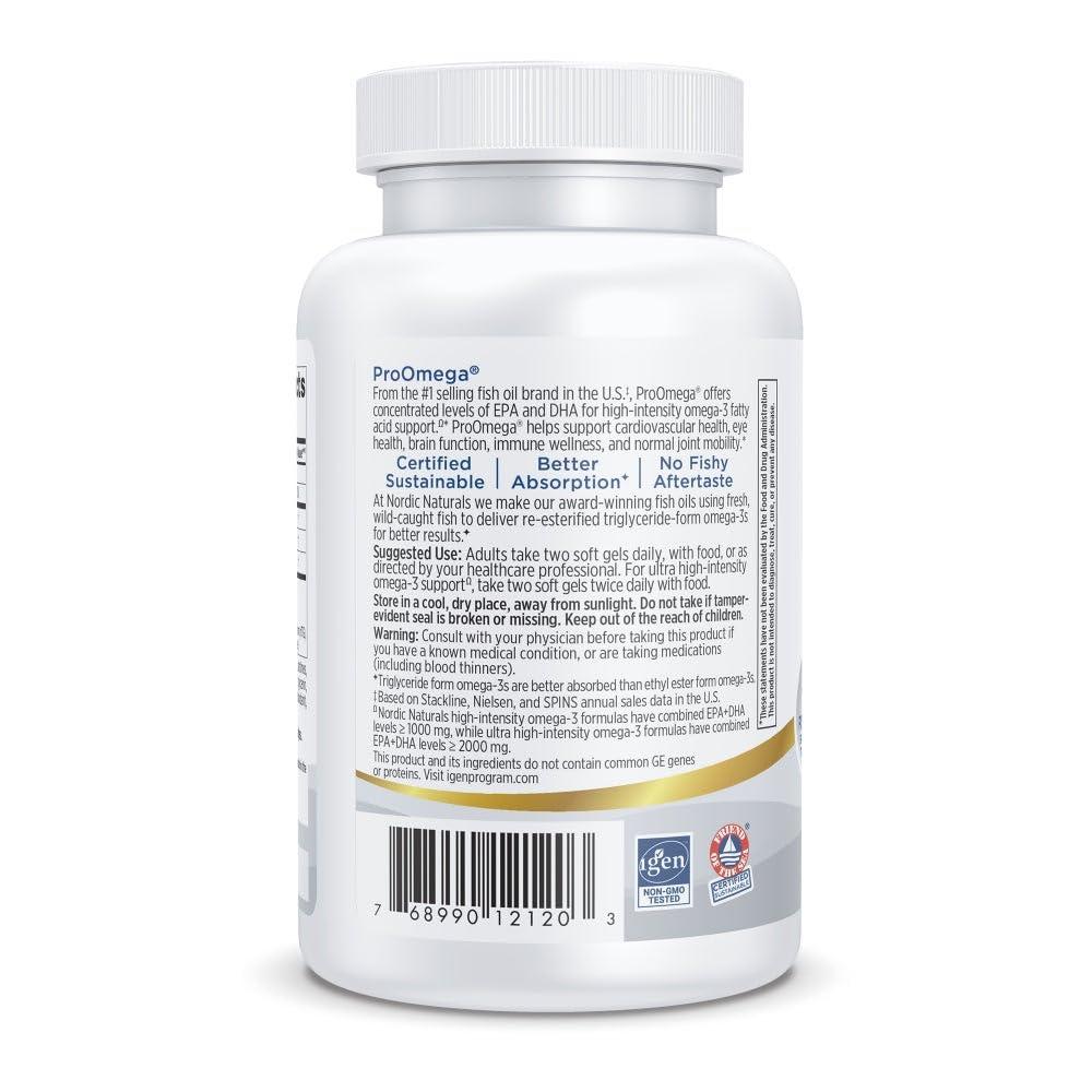 Nordic Naturals varias cápsulas en la palma de la mano, conveniente para llevar