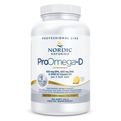 Nordic Naturals bote frontal mostrando 180 cápsulas y beneficios