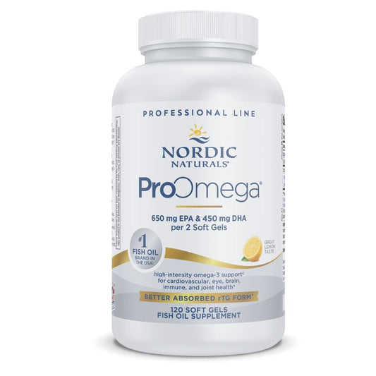 Nordic Naturals ProOmega vista frontal beneficio pureza y concentración