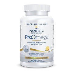 Nordic Naturals frasco frontal mostrando 30 cápsulas, confianza y pureza