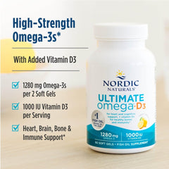 Nordic Naturals aceite con limón ilustrando sabor agradable y frescura