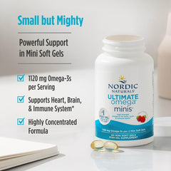 Nordic Naturals geles translúcidos destacando la textura y fácil de tragar
