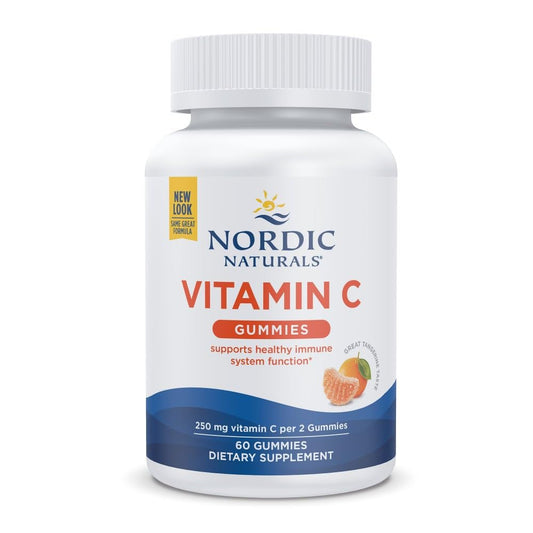 Nordic Naturals frasco frontal de gomitas Tart Tangerine, fácil de identificar y elegir