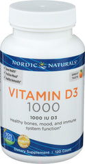 Nordic Naturals etiqueta nutricional que muestra 1000 IU y pureza garantizada