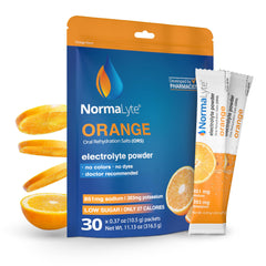 NormaLyte empaque frontal naranja mostrando presentación y conveniencia