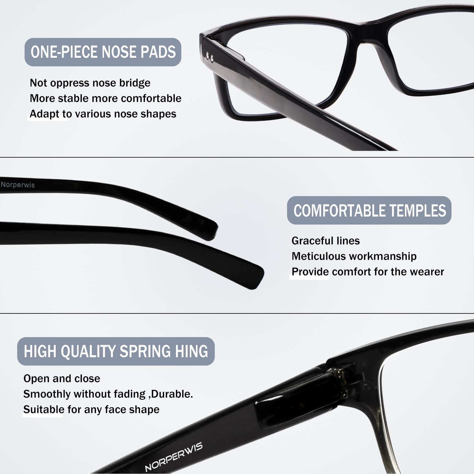 NORPERWIS gafas guardadas en funda blanda para transporte seguro