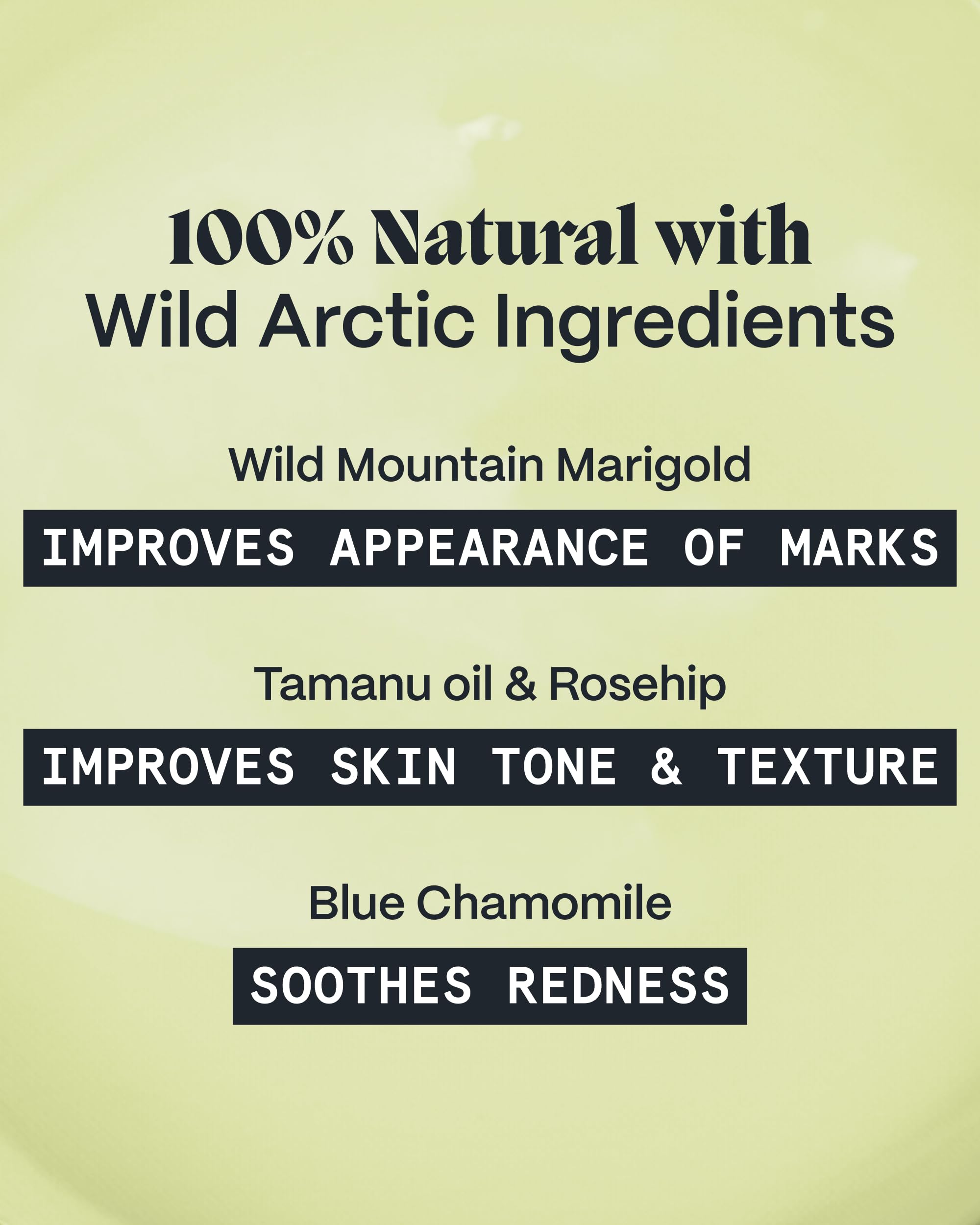 Norse Organics ingredientes botánicos destacados, apoyo regenerador visible