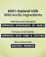 Norse Organics ingredientes botánicos destacados, apoyo regenerador visible