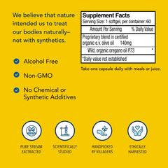 NORTH AMERICAN HERB & SPICE etiqueta nutricional en primer plano para transparencia