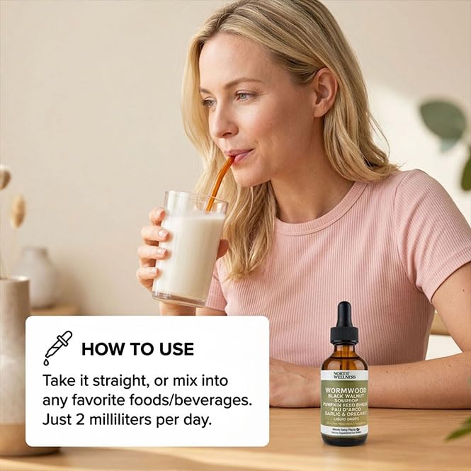 North Wellness ajenjo y nogal negro como ingredientes sobre fondo natural