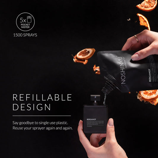 Noshinku detalle del atomizador y textura mate que facilita el agarre