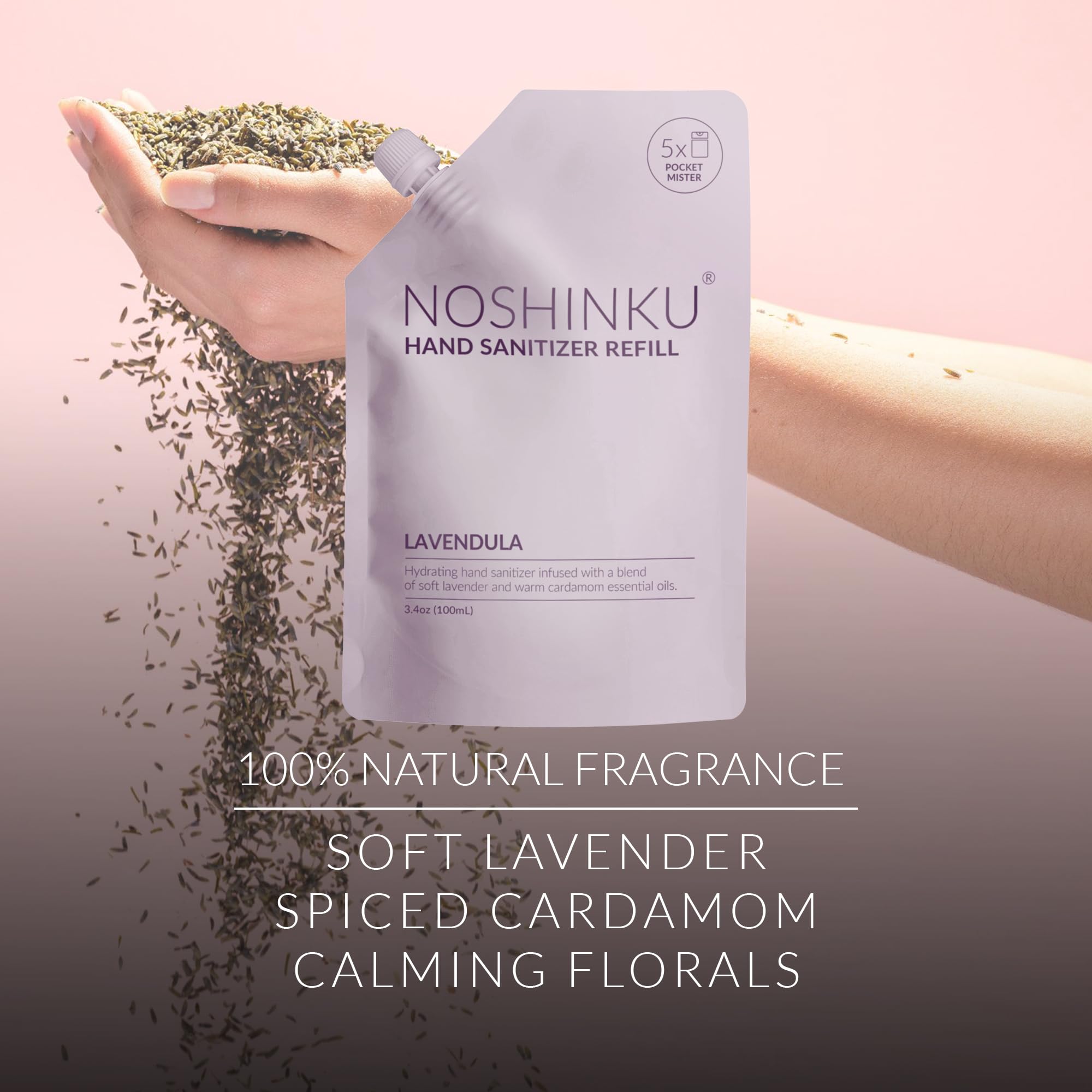Noshinku etiqueta con ingredientes resalta alcohol de caña sostenible