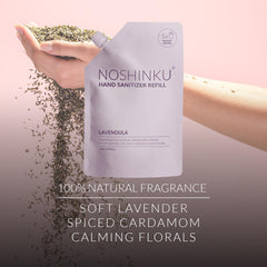Noshinku etiqueta con ingredientes resalta alcohol de caña sostenible