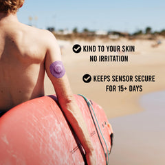 Not Just A Patch parche en uso sobre el brazo resistente al sudor