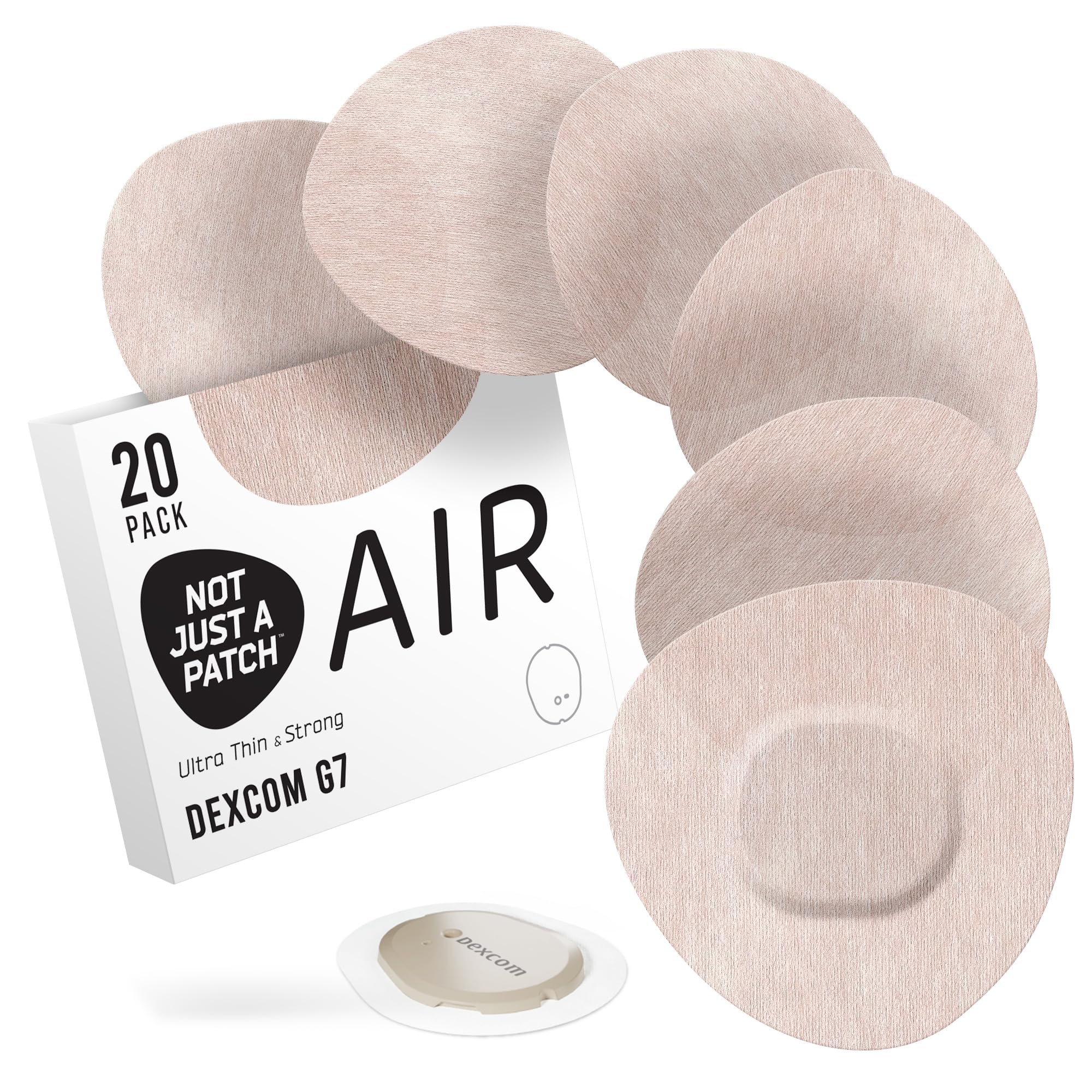Not Just A Patch parche Air empaque frontal mostrando pack de 20 y beneficio de protección