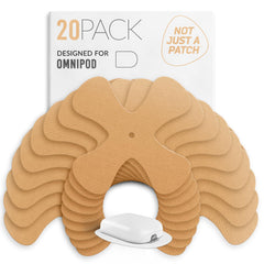 Not Just A Patch caja frontal del pack de 20 parches, muestra cantidad y color beige beneficios claros