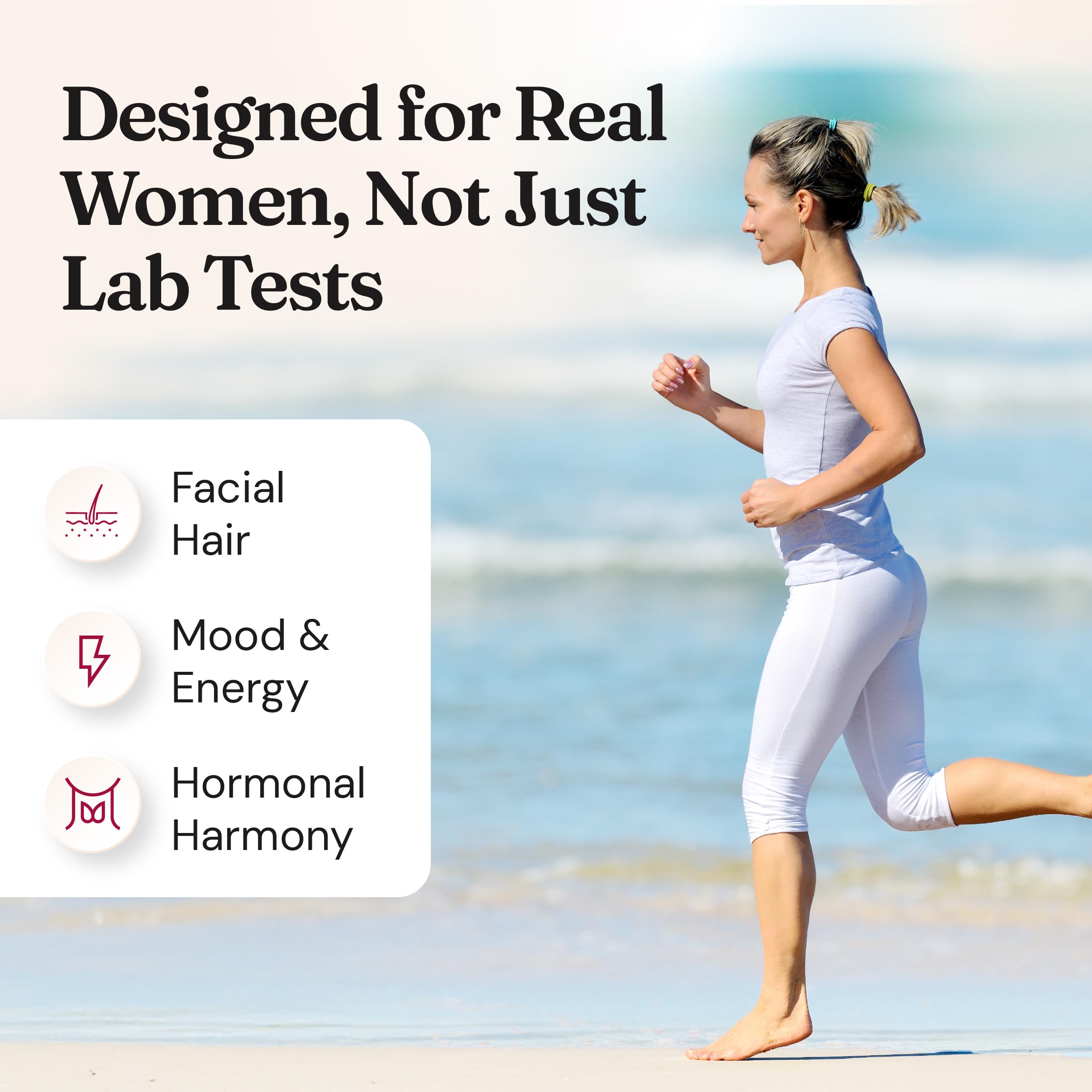 Nourished AndroEase Plus etiqueta informativa con lista de ingredientes clara