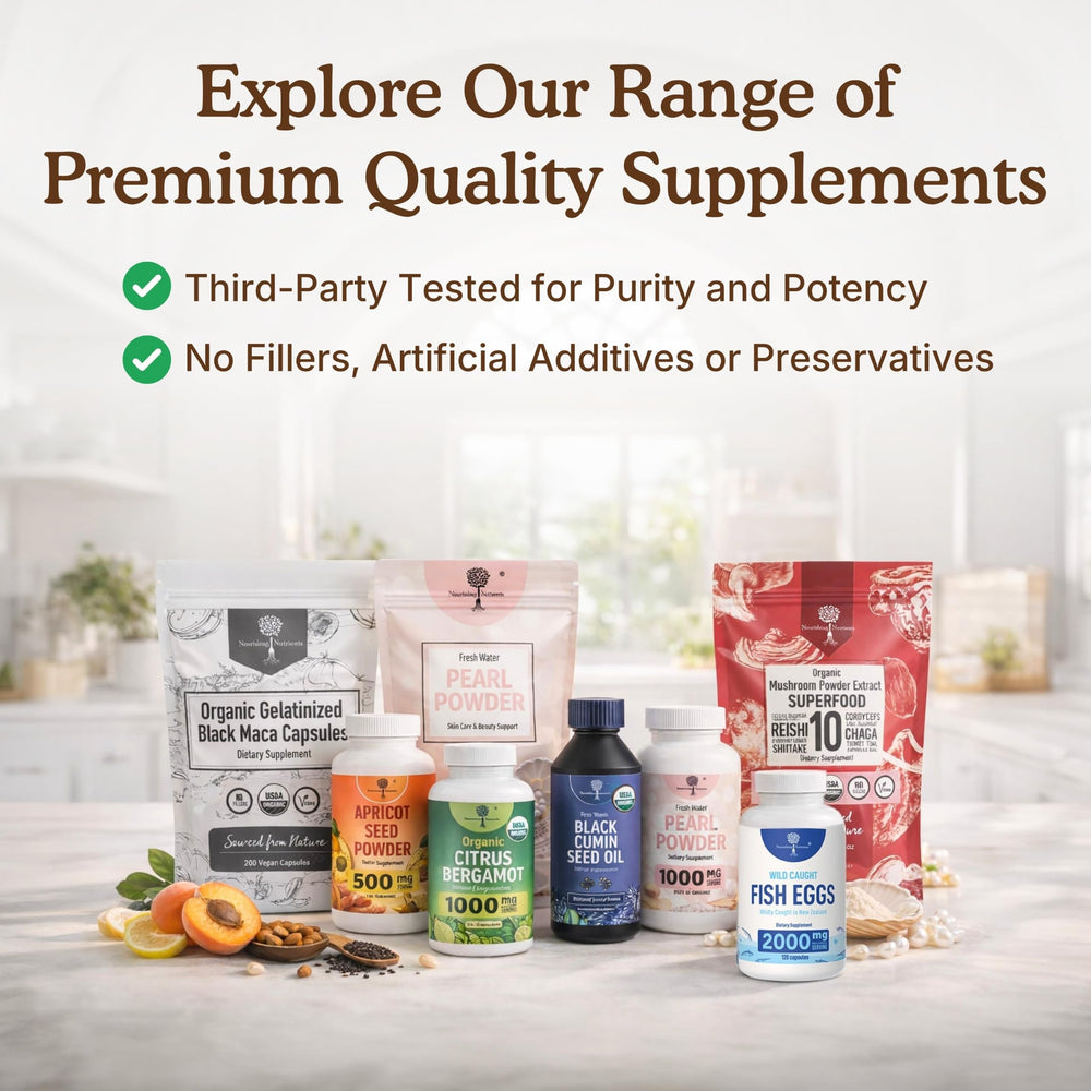 Nourishing Nutrients frasco en botiquín doméstico mostrando uso diario y conveniencia